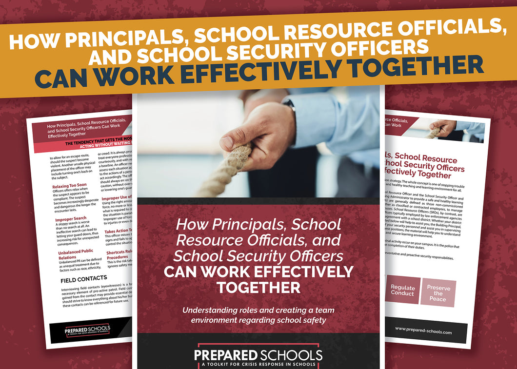 How Principals, School Resource Officials, and School Security Officers Can Work Effectively Together